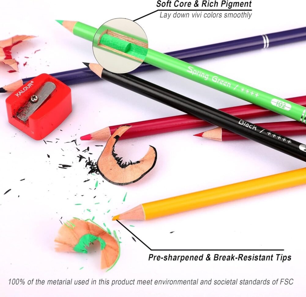 KALOUR Pro Colored Pencils – 520 Vivid Colors for Artists and Adult - Image 5