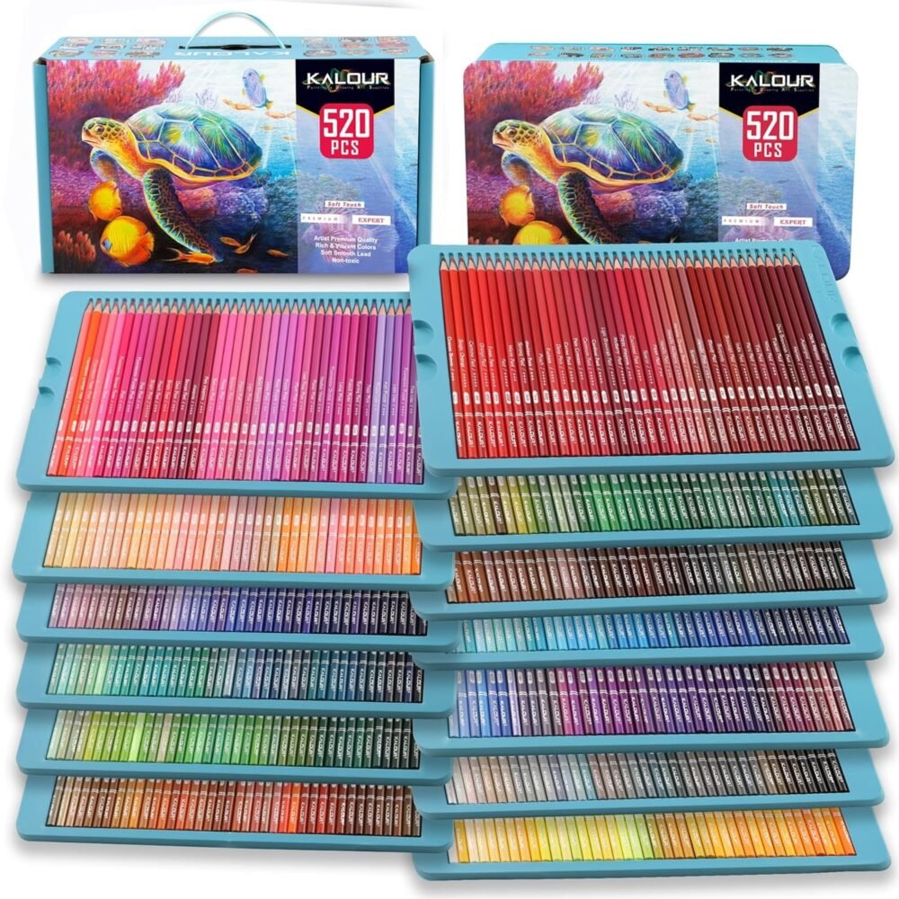 KALOUR Pro Colored Pencils – 520 Vivid Colors for Artists and Adult
